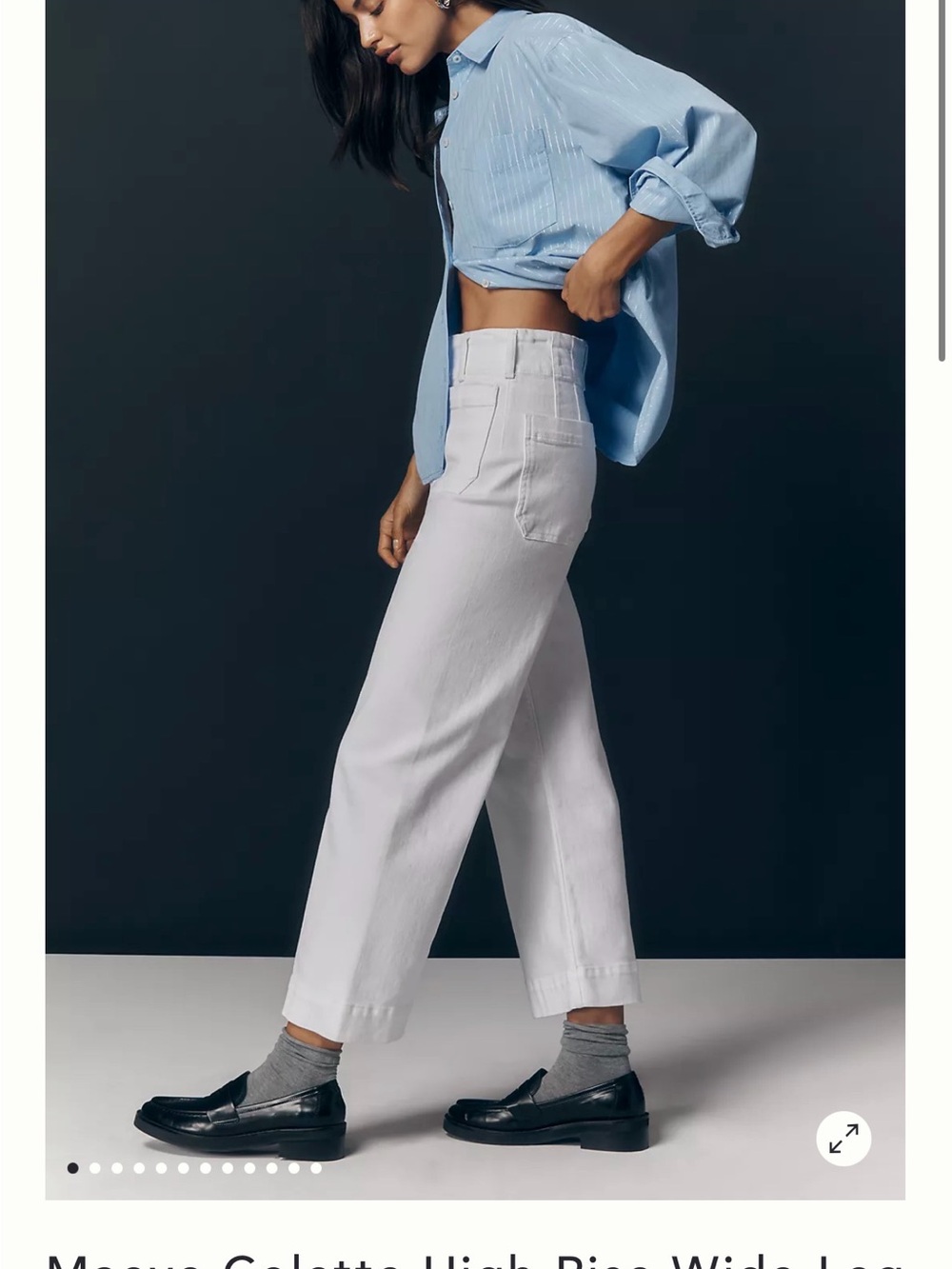 Maeve High-Rise Wide Leg Jeans in White